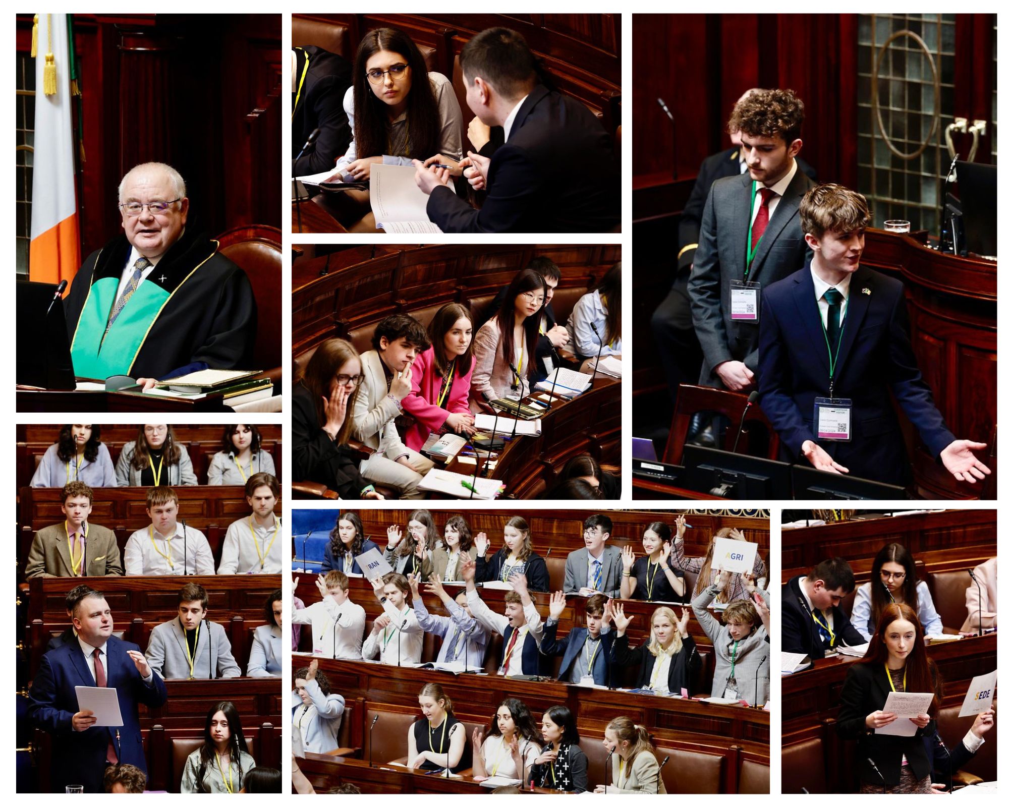 Delegates attending the EYP event in the Dáil Chamber