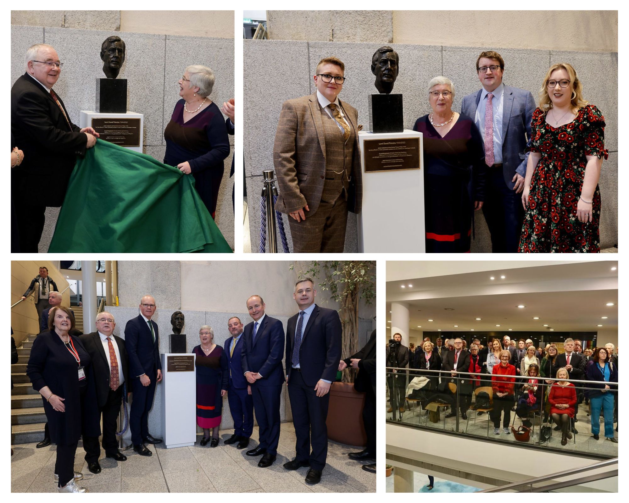 Attendees at the event unveiling a bust of Lord David Trimble in Leinster House