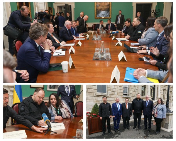 Collage of images from Ukraine speaker bilateral on fringes of ECPP September 2023