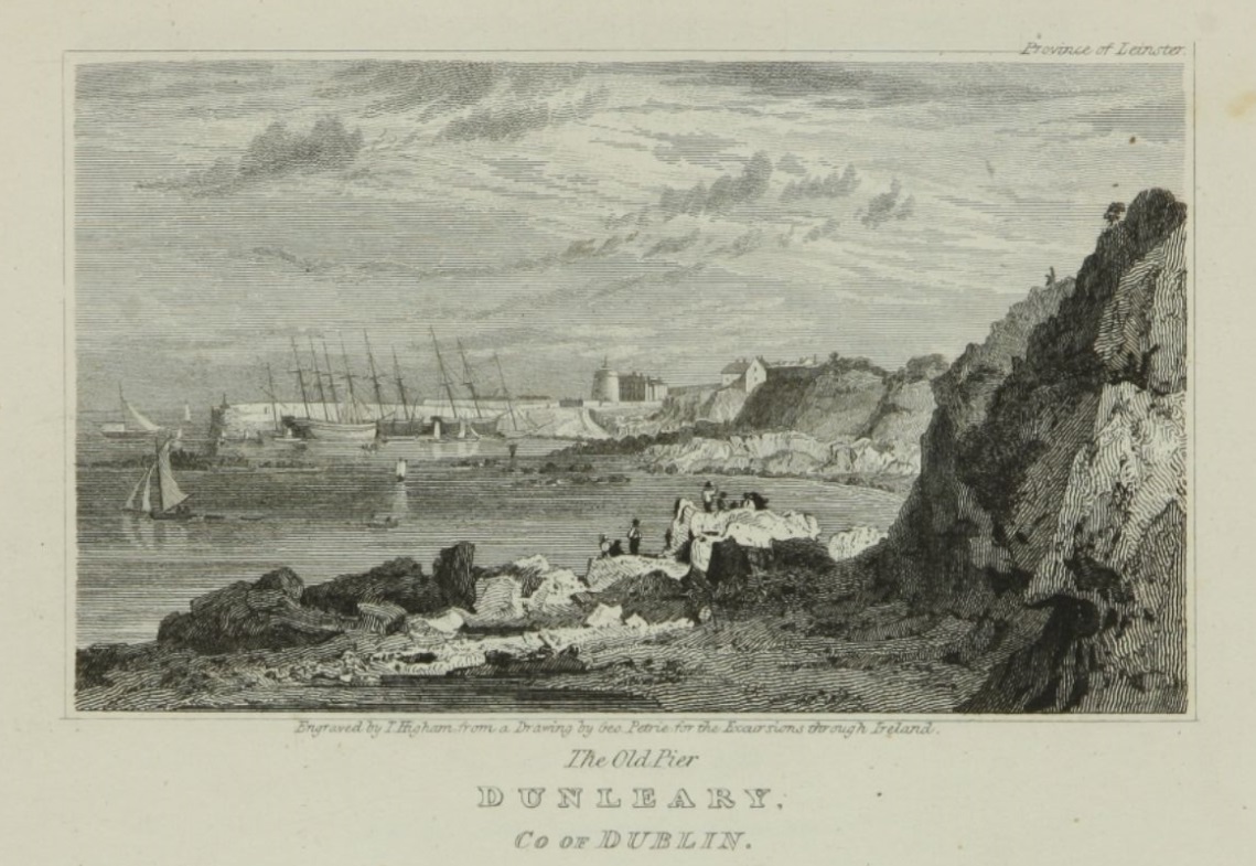 1820 illustration of Dún Laoghaire pier