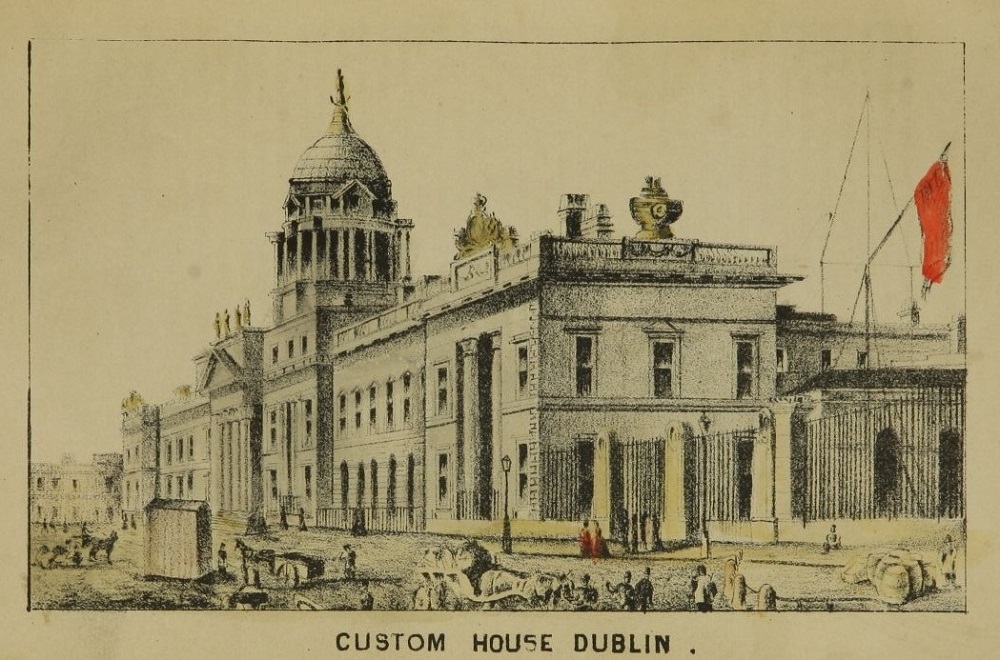A 19th century sketch of Gandon’s Custom House