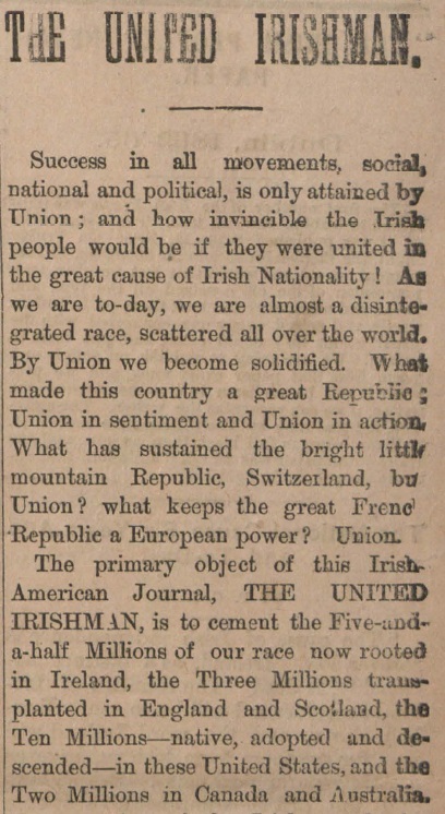 Statement of the aims of The United Irishman journal