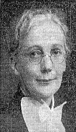 Grainy black and white head and shoulders photograph of Linda Kearns MacWhinney, a former Member of Seanad Éireann