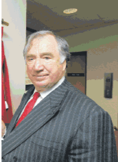 Colour head and shoulders photograph of Edward Haughey, a former Member of Seanad Éireann.