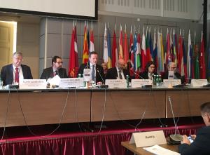 Deputy Alan Farrell speaking at OSCE PA meeting
