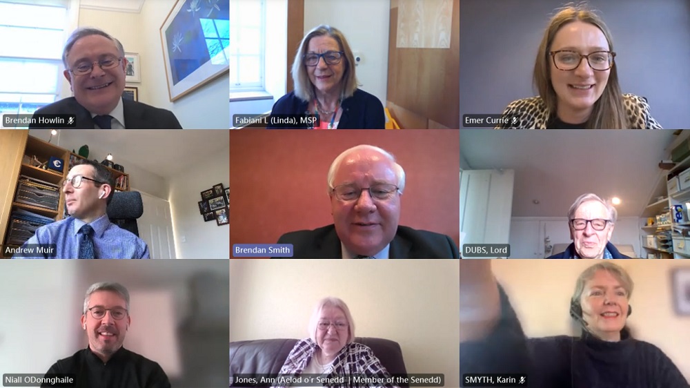 12 politicians in a virtual meeting
