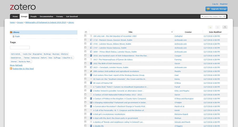 Bibliography of Parliament