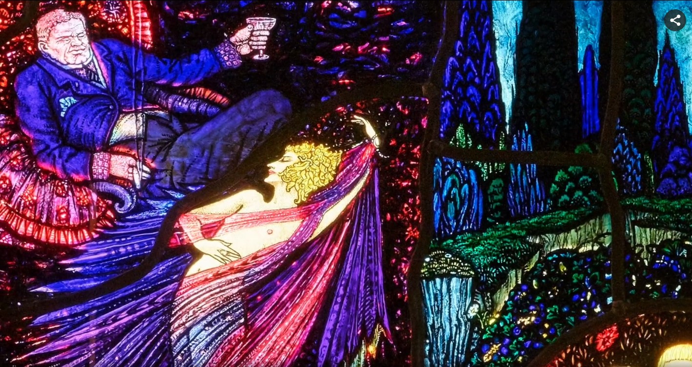 Detail from Harry Clarke's Geneva window