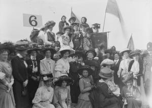 Hanna Sheehy Skeffington at a suffrage demonstration in Hyde Park, 1908