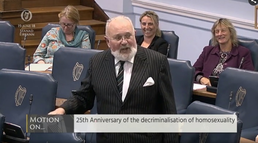 Senator David Norris speaking in Seanad Éireann