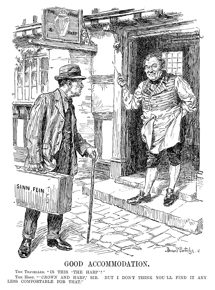 Punch cartoon showing a traveller and innkeeper