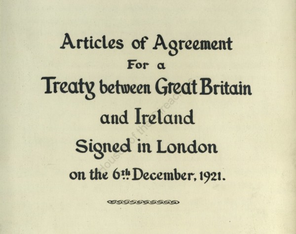 Cover page of Articles of Agreement For a Treaty Between Great Britain and Ireland Signed in London on the 6th December 1921
