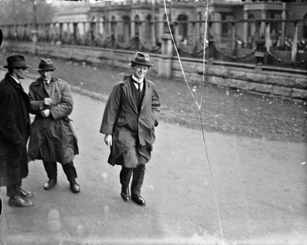 Photo of Eoin MacNeill arriving at Earlsfort Terrace