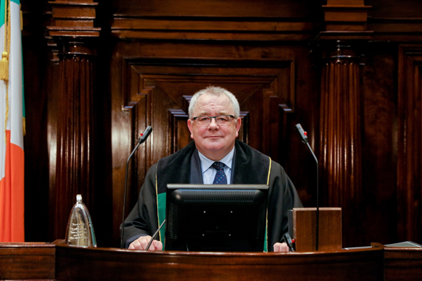 Seán Ó Fearghaíl sitting in the Chair of the Dáil Chamber