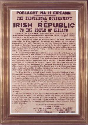 Framed copy of the Proclamation of the Irish Republic