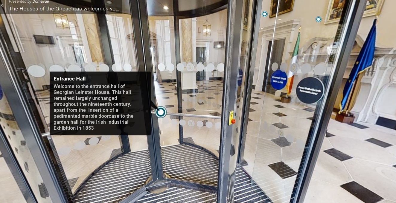 Image of the revolving door to the entrance hall of Leinster house