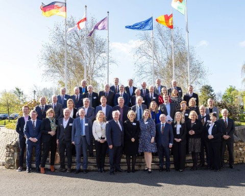 Delegates to the 66 BIPA meeting in Wicklow in 2024 pose for a group photograph