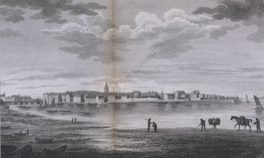 Engraving of a south west view of Galway town, 1820