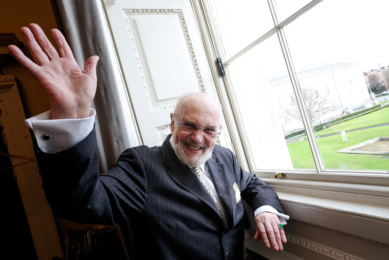 Senator David Norris pictured at a window in Leinster House on his final day serving as a Senator in January 2024