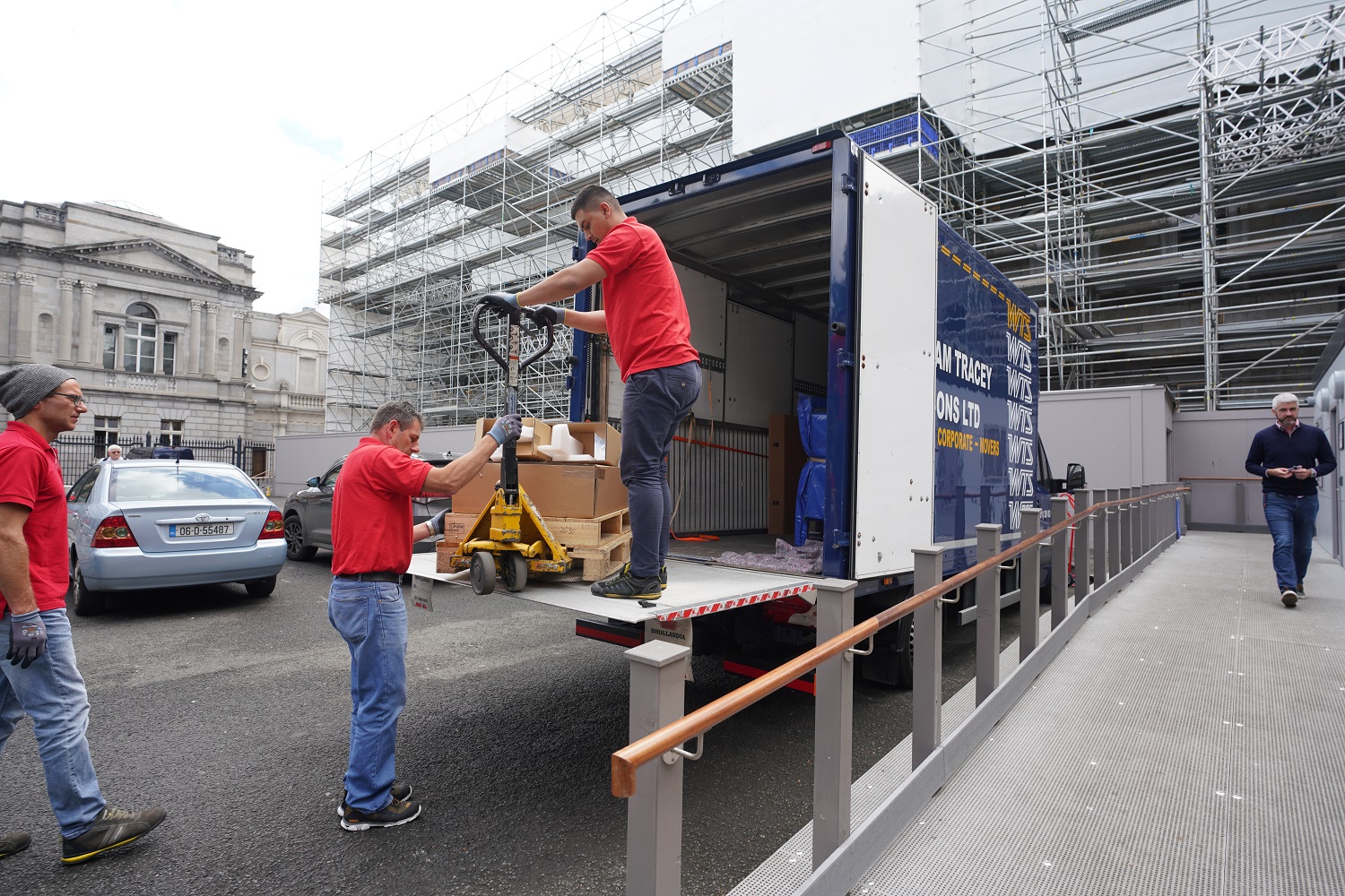 Exhibition pieces are delivered to Leinster House